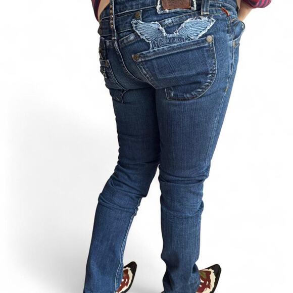 vintage Low rise robins blue jeans - Picture 2 of 8